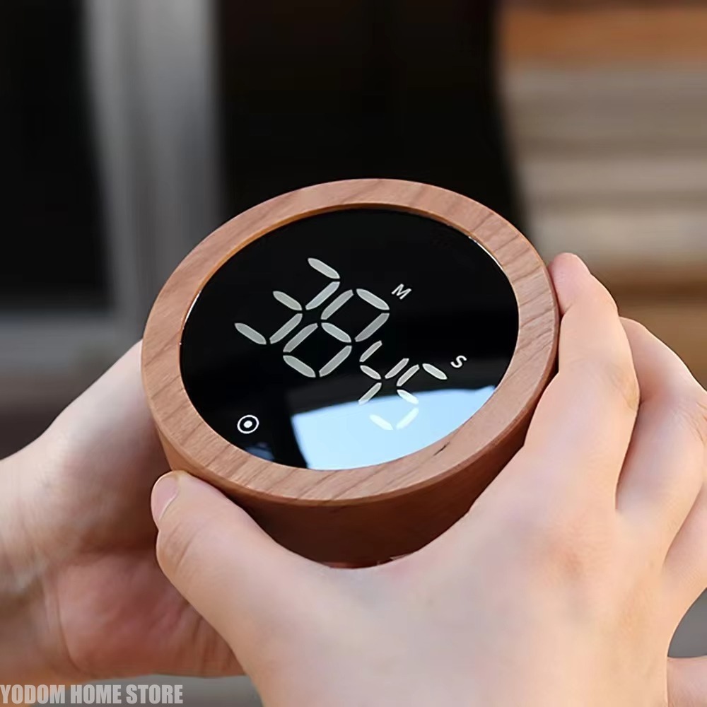 Electronics And Gadgets With A - LED Electronic Rotating Wood Grain Timer