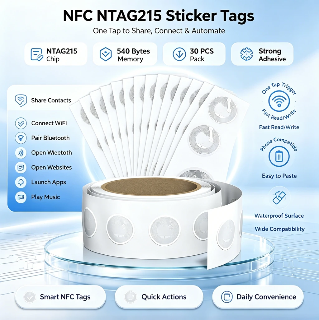 10-50Pcs High Capacity NTAG215 - огляд і ціна Nfc Tag Programmable