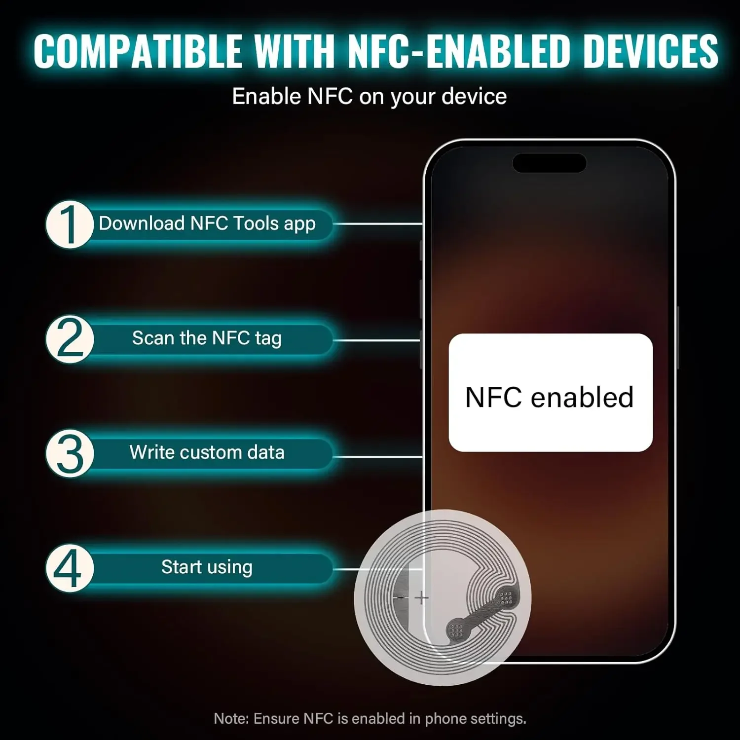 10-50Pcs High Capacity NTAG215 - огляд і ціна Nfc Tag Programmable